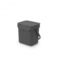 Brabantia Sort & Go Poubelle A - 3L - Gris - Marque Brabantia - Couleur Gris - Contenu 3 l