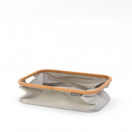 Brabantia Opvouwbare Wasmand - Met Bamboe Rand - 40L - 26,5x36x54cm - Grijs - Merk Brabantia - Materiaal Bamboe,Stof - Inhoud 40 l - Kleur Grijs