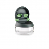 Lékué Salière avec Couvercle - Avec Cuillère - Verre - Gris - Marque Brabantia