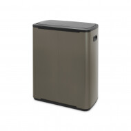 Brabantia Bo Poubelle à Pédalle avec 2 Seaux Intérieurs O - 2x30L - 31,2x54,5x65,6cm - Platine - Marque Brabantia - Couleur Platine - Contenu 30 l