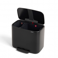 Brabantia Bo Pedaalemmer met 2 Binnenemmers J en X - 23 en 11L - 44x36,3x54cm - Mat Zwart - Merk Brabantia - Kleur Mat Zwart - Inhoud Nvt