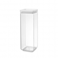 Brabantia Tasty+ Boîte à Provisions Empilable Carré - 2,5L - 11,1x11,1x29,6cm - Gris Clair - Marque Brabantia - Matériel Matière plastique - Couleur Gris