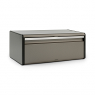 Brabantia Boîte à Pain avec Couvercle Abattant - 18L - 18,7x25x46,5cm - Acier - Platine - Marque Brabantia - Couleur Platine - Matériel Acier