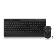 ACT Ensemble Clavier et Souris Sans Fil (Azerty) – Silent Click – Bluetooth/Récepteur USB-A – Noir