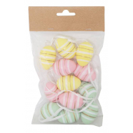 Mélange de décoration d'oeufs de pâques à rayures 12pcs - Marque DDD