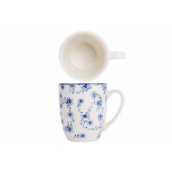 Cosy&Trendy Flor Azul Mug - 370ml - Porcelaine - Blanc/Bleu - 4 Pièces - Couleur Bleu,Blanc - Matériel Porcelaine