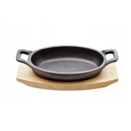 Cosy&Trendy Plat à Gratin avec Planche - 15,5x20cm - Fonte/Bois - Noir - Marque Cosy & Trendy - Couleur Noir - Matériel Fonte,Bois
