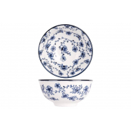 Cosy&Trendy Flor Azul Bol - Ø11,5cm - Porcelaine - Blanc/Bleu - 4 Pièces - Couleur Bleu,Blanc - Matériel Porcelaine
