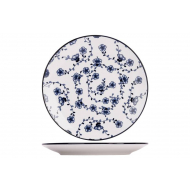 Cosy&Trendy Flor Azul Assiette à Dessert - Ø19cm - Porcelaine - Blanc/Bleu - 4 Pièces - Matériel Porcelaine - Couleur Bleu,Blanc