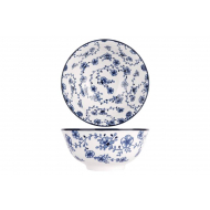 Cosy&Trendy Flor Azul Bol - Ø15cm - Porcelaine - Blanc/Bleu - 4 Pièces - Couleur Blanc,Bleu - Matériel Porcelaine