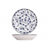 Cosy&Trendy Flor Azul Assiette Creuse - Ø20cm - Porcelaine - Blanc/Bleu - 4 Pièces - Couleur Blanc,Bleu - Matériel Porcelaine
