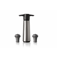 Vacu Vin Coffret Pompe à Vin - Vide d’Air - Acier Inoxydable - Argenté - Marque Vacu Vin