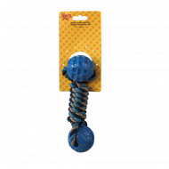 Corde avec 2 Balles - Jouet pour Chien - 6x24cm - Bleu/Noir - Nouveau depuis 11/02/2022 - Marque Euro Pet