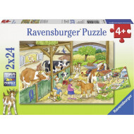 Ravensburger Puzzle Vie joyeuse à la ferme - Dès 4 ans - 2x24 pièces - Age à partir de 4 ans