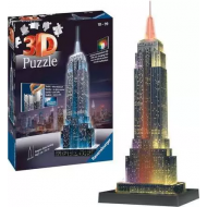Ravensburger 3D Puzzle Empire State Building Night Edition - Avec lumière - Dès 6 ans - Age à partir de 6 ans