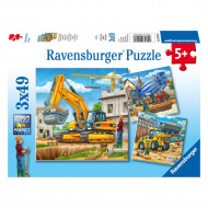 Ravensburger Puzzle Engins de Chantier - Dès 5 ans - 3x49 pièces - Age à partir de 5 ans