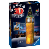 Ravensburger 3D Puzzle Big Ben Night Edition - Avec lumière - Dès 6 ans - Age à partir de 6 ans