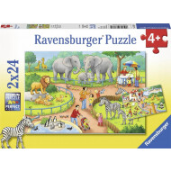 Ravensburger Puzzle Journée au Zoo - Dès 4 ans - 2x24 pièces - Age à partir de 4 ans