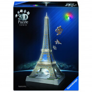 Ravensburger 3D Puzzle Iconics : Tour Eiffel - Avec Lumière - À partir de 8 ans - 243 pièces - Age à partir de 8 ans