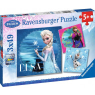 Ravensburger Puzzle Disney Frozen Elsa/Anna/Olaf - Dès 5 ans - 3x49 pièces - Age à partir de 5 ans