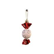 4x kerstornament snoepjes - Merk DDD - Kleur Rood