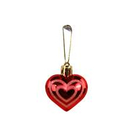 6x kerstornament hart rood - Merk DDD - Kleur Rood
