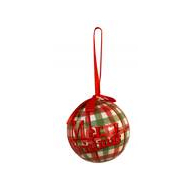 3x boules noël carreaux ro/vert - Marque DDD - Couleur Rouge