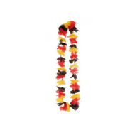 Feestpruik Belgische Driekleur - Zwart/Geel/Rood