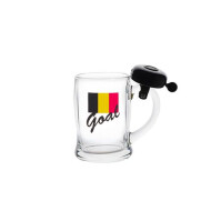 Verre à bière avec impression Goal et drapeau belge - Avec sonnerie - 44 cl - Surmatelas - Marque Cosy & Trendy