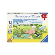 Ravensburger Puzzle Jeunes Animaux à la Campagne - Dès 3 ans - 2x12 pièces - Age à partir de 3 ans