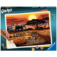 Ravensburger CreArt Paysages de la Savane - Peinture par Numéros - Dès 12 ans - Age à partir de 12 ans
