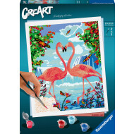 Ravensburger CreArt Flamant Rose Amour - Peinture par Numéros - Dès 12 ans - Age à partir de 12 ans