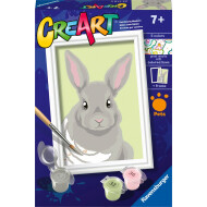 Ravensburger CreArt Grey Rabbit - Schilderen op Nummer - 7 Jaar - Leeftijd vanaf 7 jaar