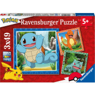 Ravensburger Puzzle Pokémon Salamèche/Bulbizarre/Carapuce - Dès 5 ans - 3x49 pièces - Age à partir de 5 ans