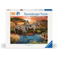 Ravensburger Puzzle Point d’Eau des Zèbres - Dès 12 ans - 500 pièces - Age à partir de 12 ans