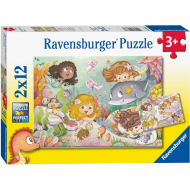 Ravensburger Puzzel Kleine Feeën en Zeemeerminnen - Vanaf 3 Jaar - 2x12 Stukken - Leeftijd vanaf 3 jaar