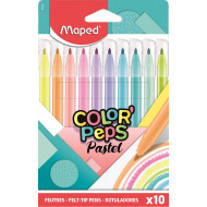 Maped Color'Peps Pastel Feutres de Coloriage - Lavable - 10 pièces - Marque Maped - Couleur Multicolore - Type d'écriture Stylo feutre