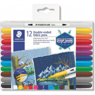 Staedtler Design Journey Feutres Double Pointe pour Textile - 12 pièces - Marque Staedtler - Couleur Multicolore - Type d'écriture Feutre de textile