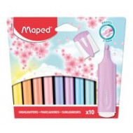 Maped Fluo'Peps Pastel Surligneurs - 10 pièces - Marque Maped - Couleur Multicolore - Type d'écriture Marqueur
