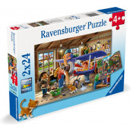 Ravensburger Puzzle Airplane & Train Repair - À partir de 4 ans - 2x24 pièces - Age à partir de 4 ans