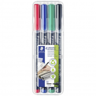 Staedler Lumocolor Feutre Permanent - 1mm - 4 Couleurs - 4 pièces - Marque Staedtler - Type d'écriture Marqueur permanent - Couleur Multicolore