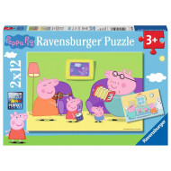 Ravensburger Puzzle Peppa Pig à la Maison - Dès 3 ans - 2x12 pièces - Age à partir de 3 ans
