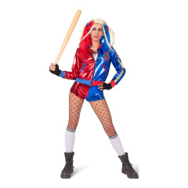 Leg Avenue Harley Q Catsuit Kostuum Dames, L (Zwart rood Leg Avenue Harley Q Catsuit Kostuum Dames, L (Zwart rood