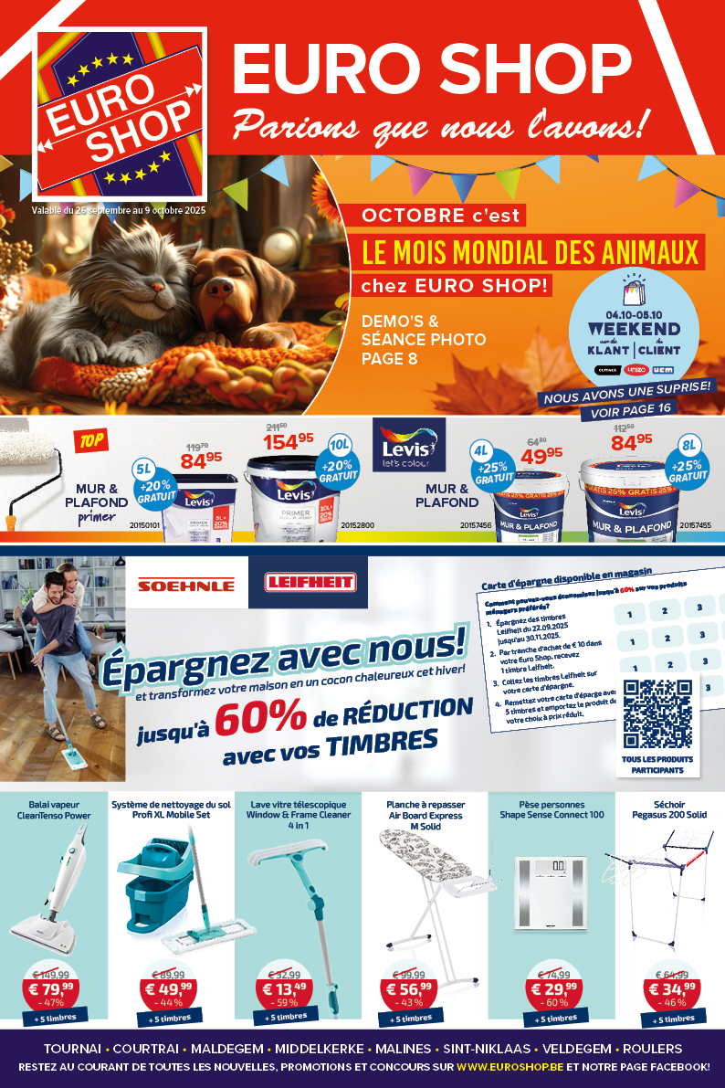 Promotions - Euro Shop Tournai - dècorations - le moins cher - magazine - dépliant promotionnel - euro shop