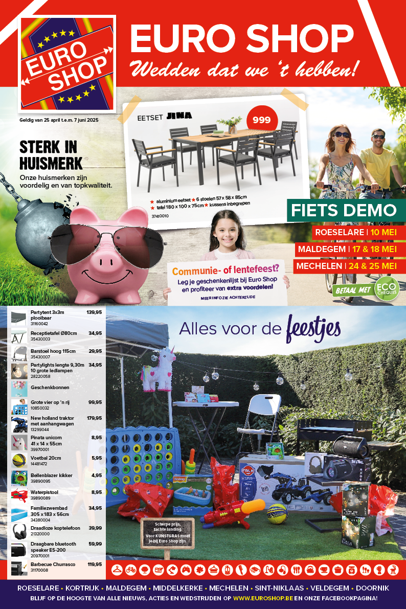 communie - lentefeest - vaderdagcadeaus - moederdagcadeaus - tuinmeubelen - barbecues - goedkoopste - folder promotiez - euro shop