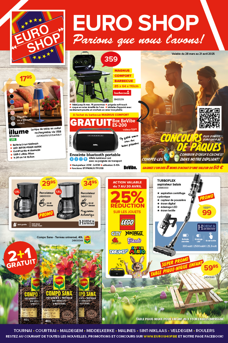 cadeau de Pâques - dècorations de Pâques - meubles de jardin - barbecues - le moins cher - dépliant promotionnel - euro shop
